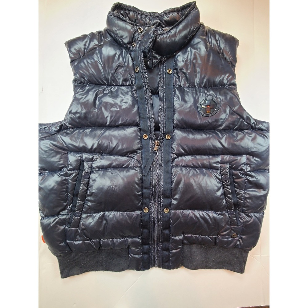 Polo Ralph Lauren RLX Mens L Navy Down Puffer Vest Full Zip Gorpcore Outdoor